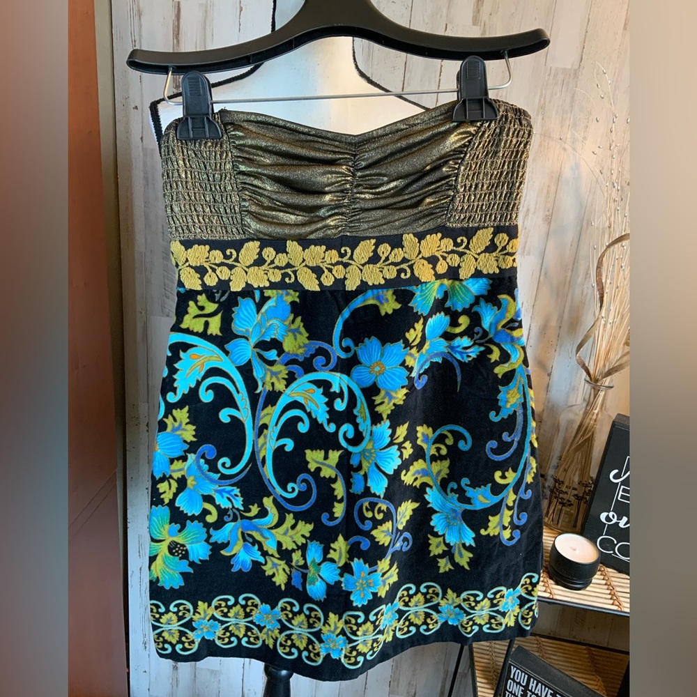 Free People strapless mini velvet dress. Size 4